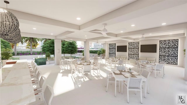 4000 Island Blvd Unit 402, Aventura, FL 33160 - view of patio featuring outdoor dining area and a ceiling fan
