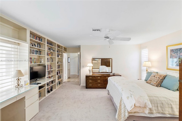1999 NW 107th Dr, Coral Springs, FL 33071 - bedroom with ceiling fan, light colored carpet, and visible vents