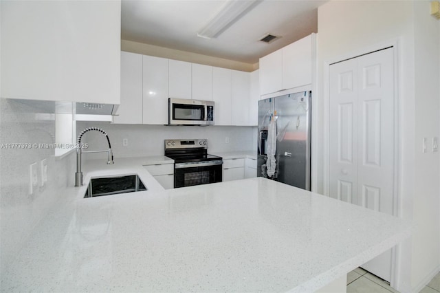 12376 SW 126th Ave Unit 12376, Miami, FL 33186 - kitchen with appliances with stainless steel finishes, a sink, a peninsula, and white cabinetry