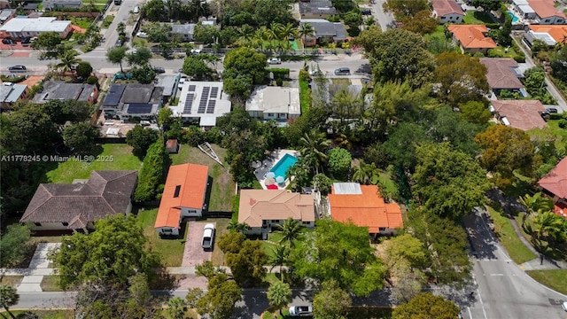 aerial view with a residential view