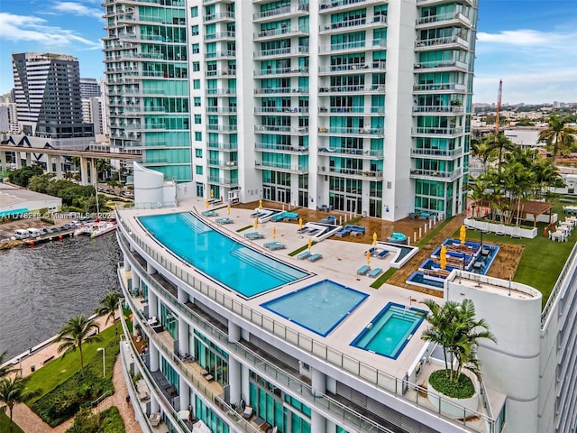 92 SW 3rd St Unit 4104, Miami, FL 33130 - view of swimming pool with a view of city