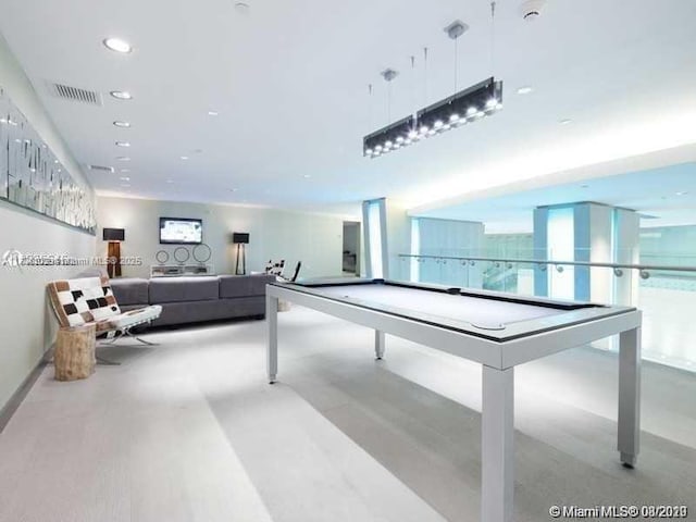 92 SW 3rd St Unit 4104, Miami, FL 33130 - playroom with billiards, recessed lighting, and baseboards