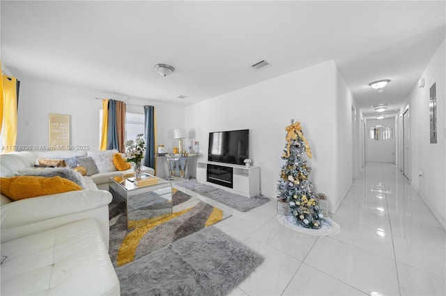 living area with visible vents