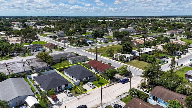 drone / aerial view with a residential view