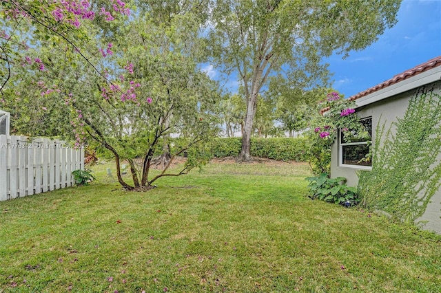 view of yard with fence