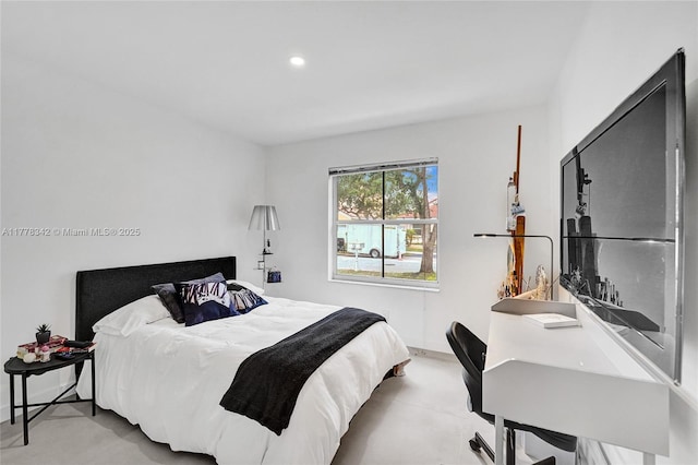 bedroom with recessed lighting