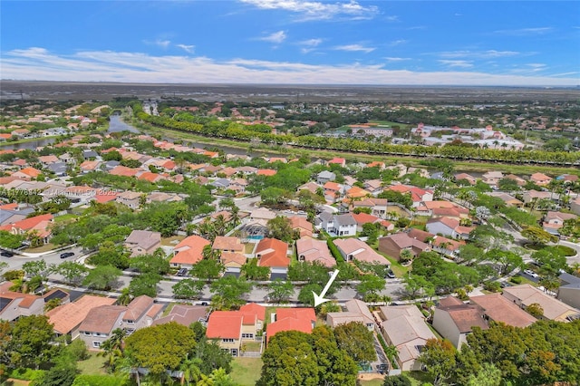 drone / aerial view with a residential view