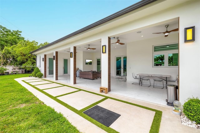 5815 SW 107th Pl, Miami, FL 33173 - view of patio / terrace with ceiling fan and outdoor lounge area