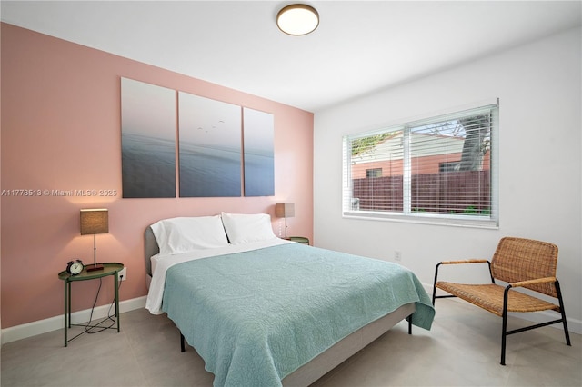 bedroom with baseboards