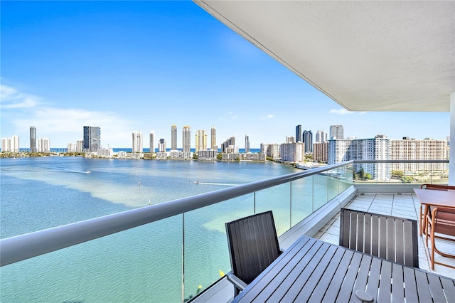 2600 E Island Blvd Unit 1704, Aventura, FL 33160 - balcony with a view of skyline and a water view