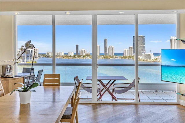 2600 E Island Blvd Unit 1704, Aventura, FL 33160 - dining room with plenty of natural light, wood finished floors, floor to ceiling windows, and recessed lighting