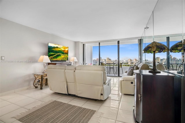 20355 NE 34th Ct Unit 2326, Aventura, FL 33180 - living room featuring light tile patterned flooring and floor to ceiling windows