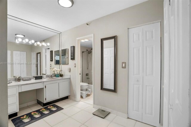20355 NE 34th Ct Unit 2326, Aventura, FL 33180 - full bath featuring a closet, vanity,  shower combination, and tile patterned flooring