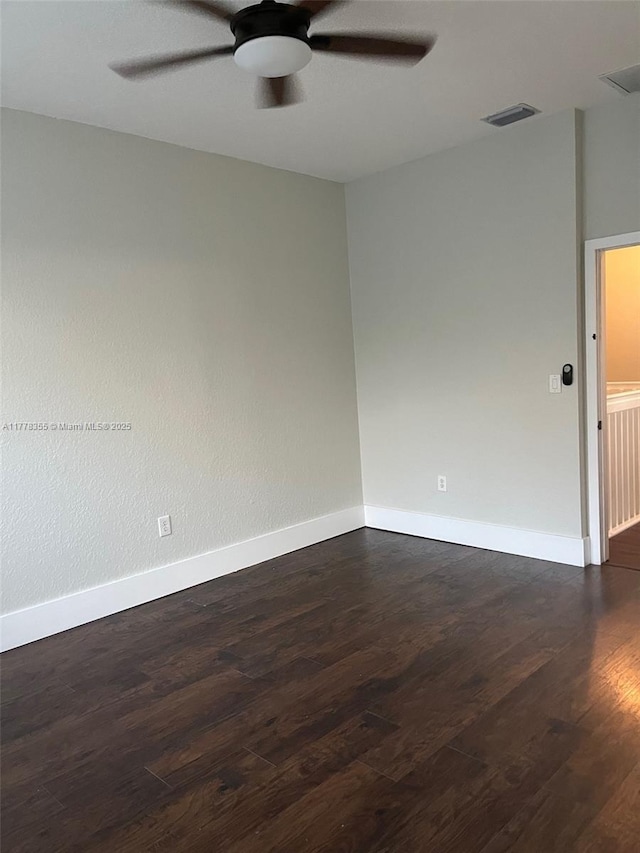 977 SW 153rd Path, Miami, FL 33194 - unfurnished room with a ceiling fan, dark wood-style flooring, and baseboards
