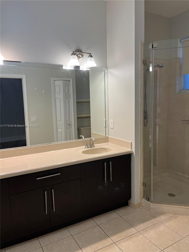 977 SW 153rd Path, Miami, FL 33194 - full bath with tile patterned flooring, a stall shower, and vanity