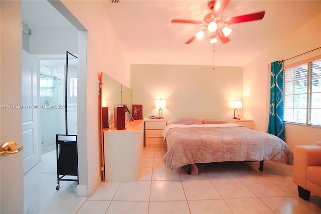 14426 NW 88th Ave, Miami Lakes, FL 33018 - bedroom featuring light tile patterned flooring and ceiling fan