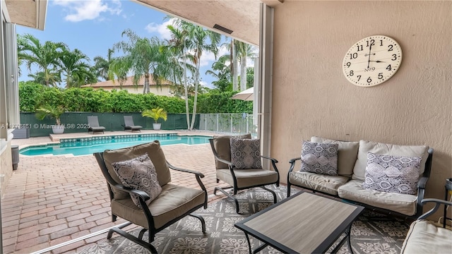 2269 Quail Roost Dr, Weston, FL 33327 - view of patio / terrace featuring outdoor lounge area and a fenced backyard