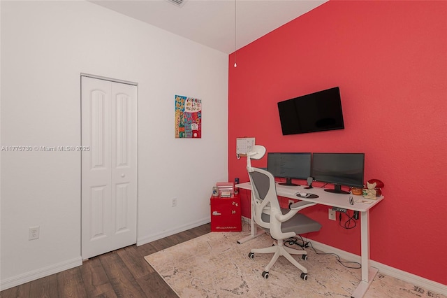 1091 NW 33rd Ct, Pompano Beach, FL 33064 - office area featuring wood finished floors and baseboards