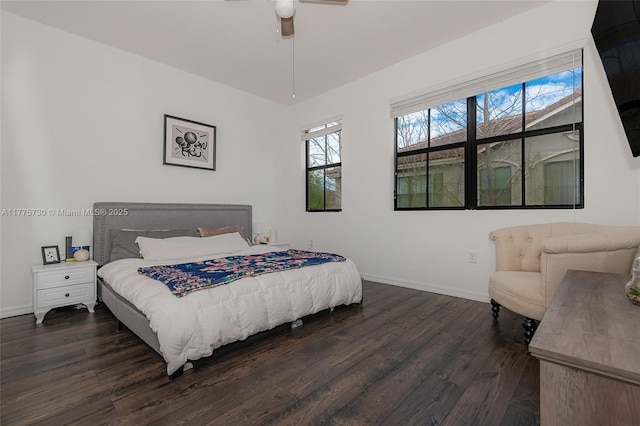 1091 NW 33rd Ct, Pompano Beach, FL 33064 - bedroom featuring baseboards, ceiling fan, and dark wood finished floors