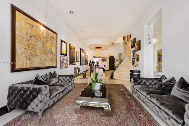 building lobby featuring stairs