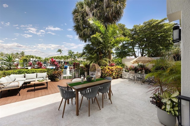 view of patio / terrace with outdoor dining space and outdoor lounge area