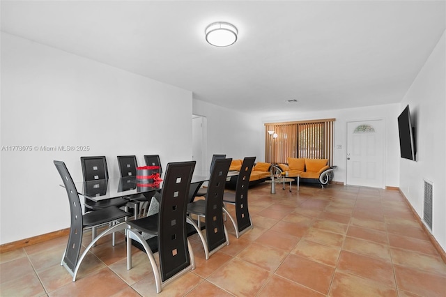 2447 SE 15th St, Pompano Beach, FL 33062 - dining room with light tile patterned flooring, baseboards, and visible vents