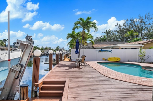2447 SE 15th St, Pompano Beach, FL 33062 - view of dock with fence and a water view