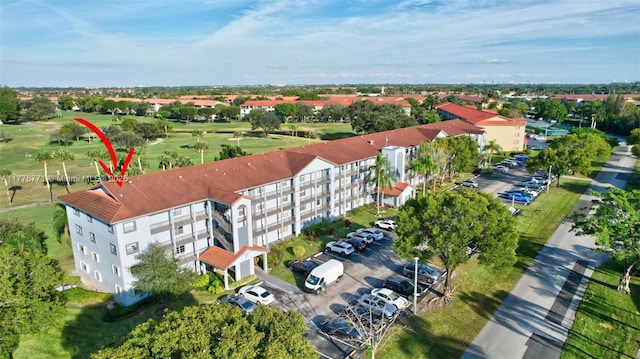 12701 SW 13th St Unit 301F, Pembroke Pines, FL 33027 - drone / aerial view with golf course view