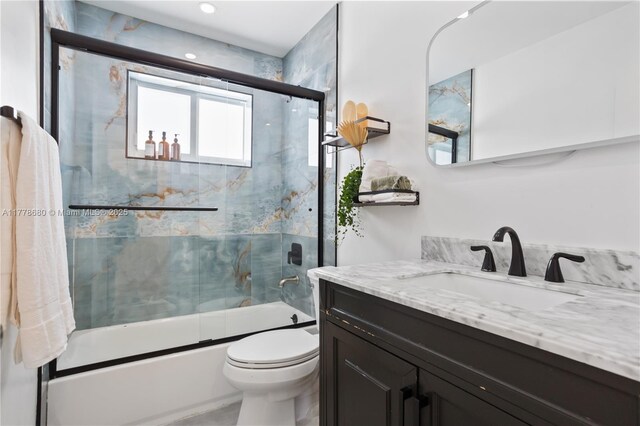 3710 NW 6th Ave, Deerfield Beach, FL 33064 - full bath with vanity, bath / shower combo with glass door, and toilet