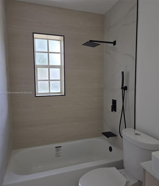 3242 NW 87th Ter, Miami, FL 33147 - bathroom featuring toilet, vanity, and shower / tub combination