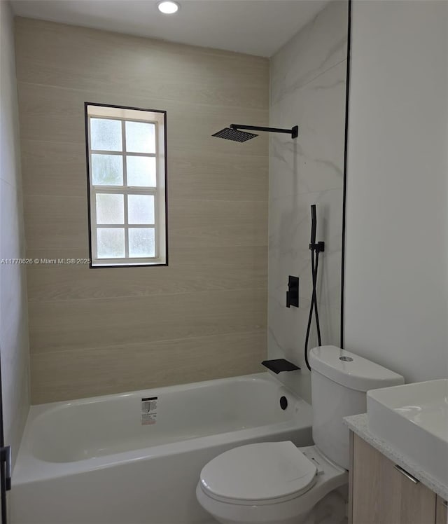 3242 NW 87th Ter, Miami, FL 33147 - full bathroom featuring toilet, vanity, and tub / shower combination