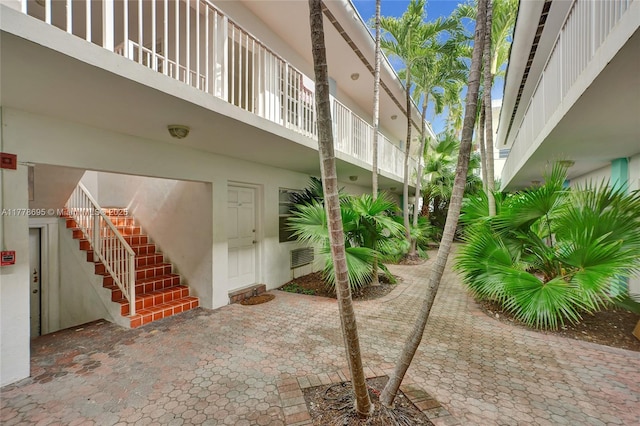 exterior space featuring stairs