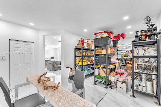 interior space featuring recessed lighting