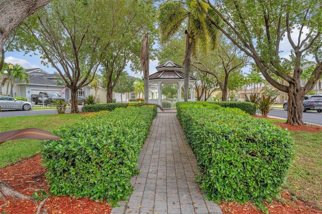 view of community with a gazebo