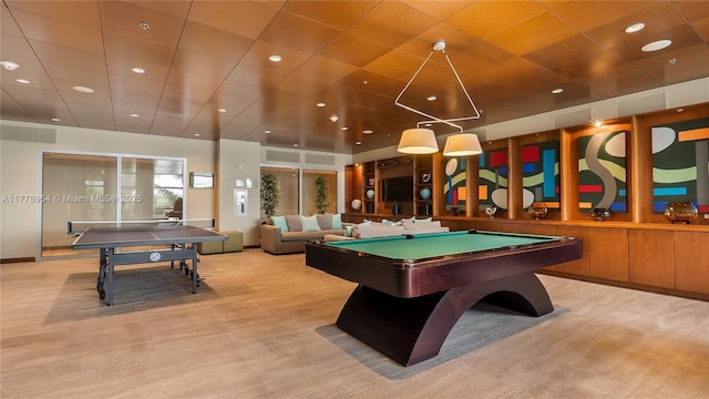 2681 N Flamingo Rd Unit 306S, Sunrise, FL 33323 - playroom with light colored carpet, billiards table, and recessed lighting