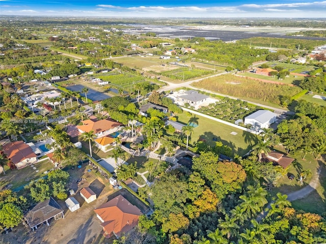 birds eye view of property with a residential view