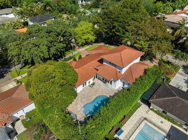 drone / aerial view with a residential view