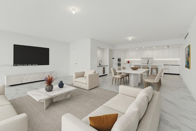 160 Isle Of Venice Dr Unit Ph2, Fort Lauderdale, FL 33301 - living room with marble finish floor