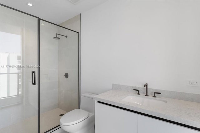 160 Isle Of Venice Dr Unit Ph2, Fort Lauderdale, FL 33301 - full bathroom featuring toilet, a stall shower, and vanity