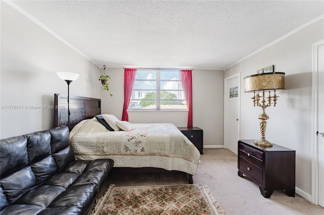 1811 Jefferson St Unit 304, Hollywood, FL 33020 - bedroom with light colored carpet, ornamental molding, and a textured ceiling