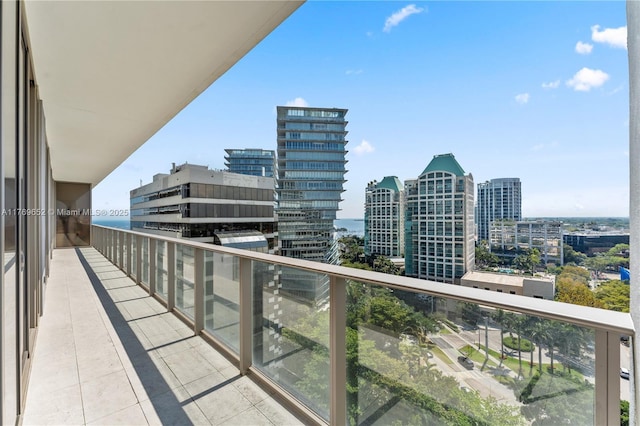balcony featuring a city view