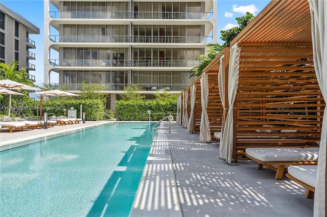 community pool with stairs