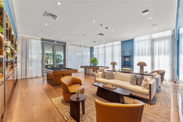 community lobby with visible vents
