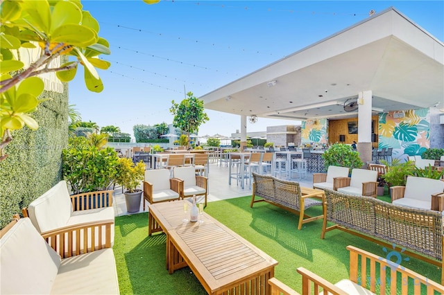 view of patio / terrace featuring an outdoor living space