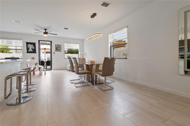 3431 W 109th Pl, Hialeah, FL 33018 - dining space with a ceiling fan and baseboards