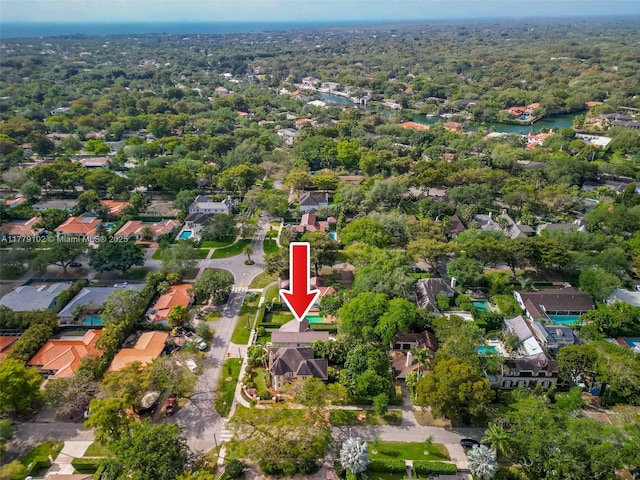 bird's eye view with a residential view