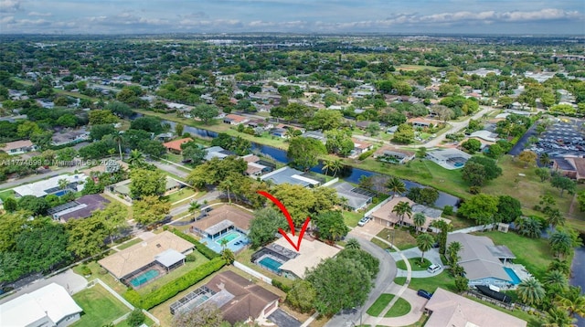bird's eye view with a residential view