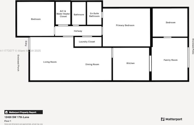 12459 SW 17th Ln, Miami, FL 33175 - floor plan / room layout