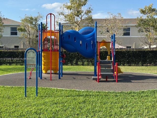 communal playground with a yard