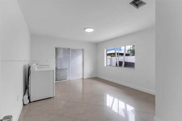 14481 SW 150th St, Miami, FL 33186 - unfurnished room featuring visible vents, baseboards, and separate washer and dryer